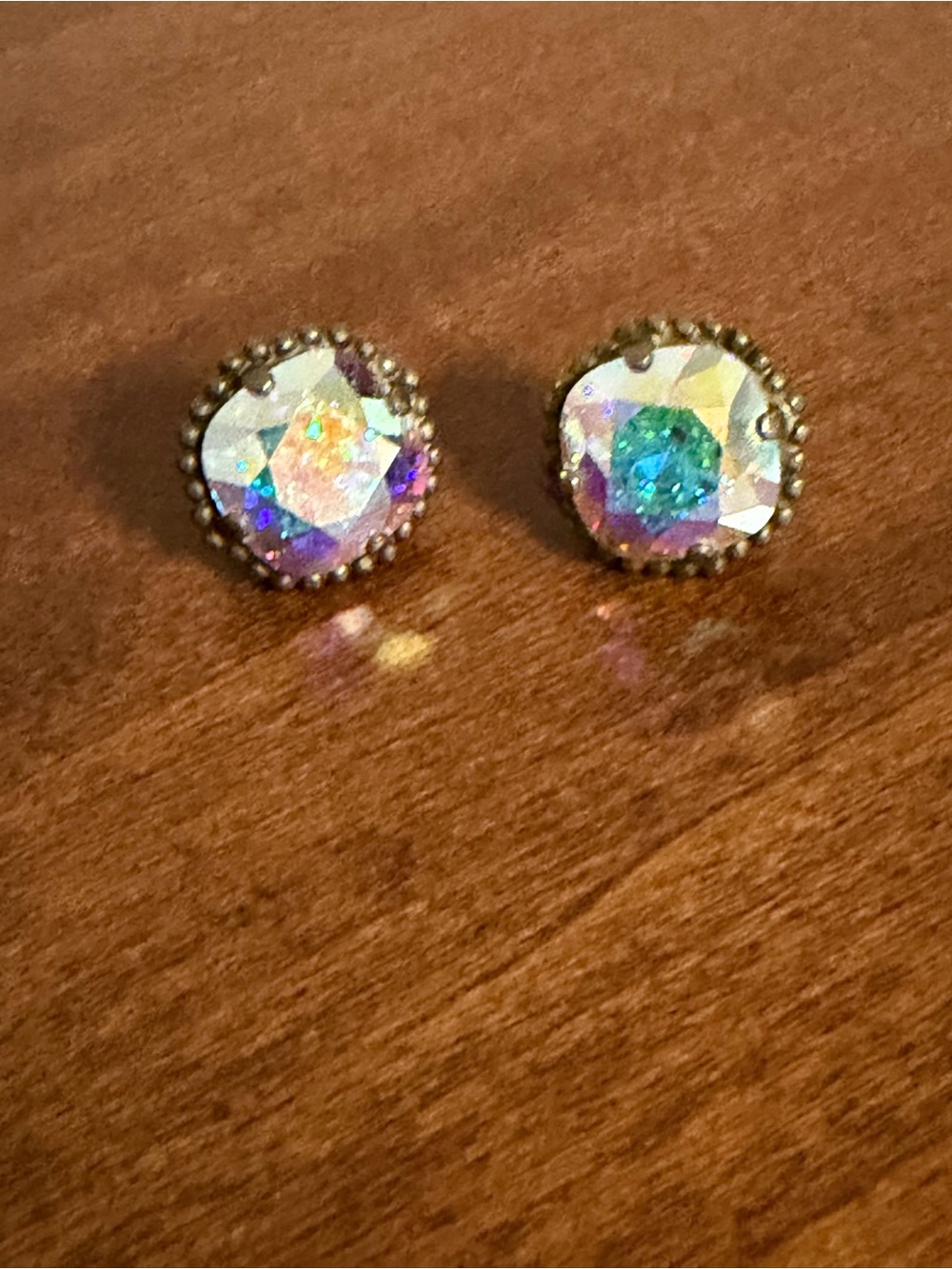 Sorrelli Aurora Borealis Antique Gold Earrings